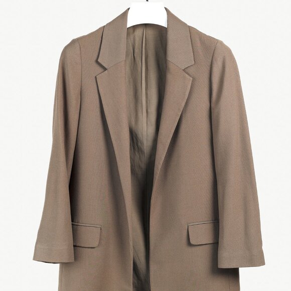 All Saints Aleida Khaki Green Oversized No-Closure Blazer - Picture 2 of 12